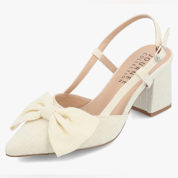 Journee Collection Tailynn Pump Slingback Block Heel Shoes Size 9 WD Wide NIB - Picture 2 of 12